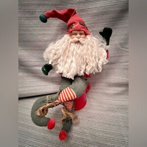 Vintage 14” Santa Claus Shelf Sitter Posable Elf Shoes Midwest Cannon Falls